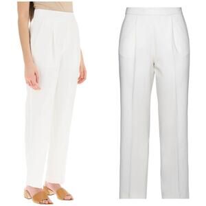 AGNONA NWOT Side Zip Elasticized Back Waist Lana Pants White Size 38 (US 2)